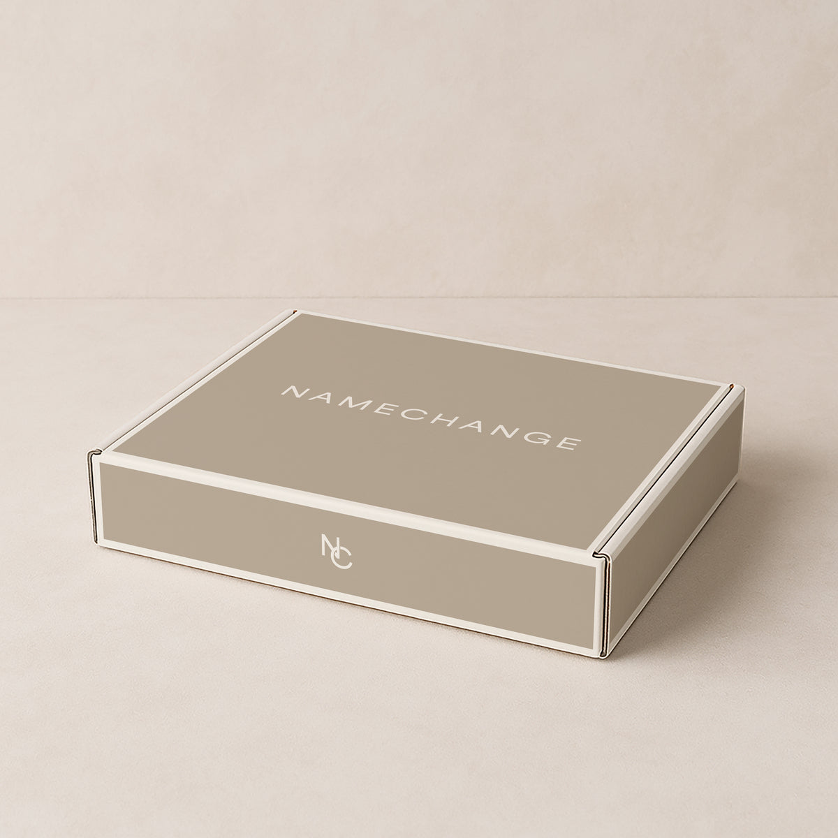 The NameChange.com Name Change Kit box in Faded Linen