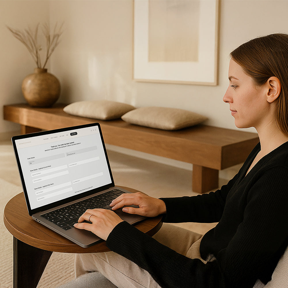 Filling out the NameChange online form that pre-fills your name change documents